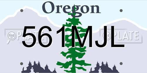 561MJL Oregon License Plate