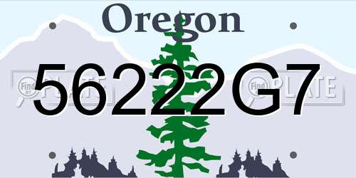 56222G7 Oregon License Plate