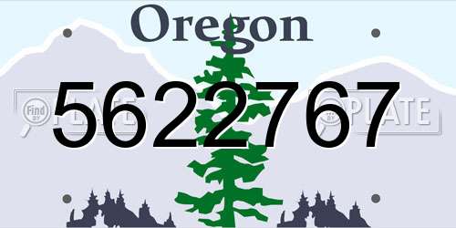 5622767 Oregon License Plate