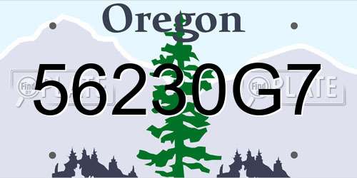 56230G7 Oregon License Plate