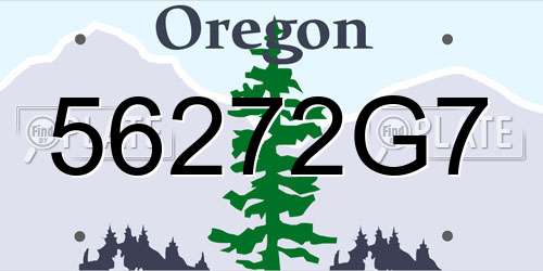 56272G7 Oregon License Plate