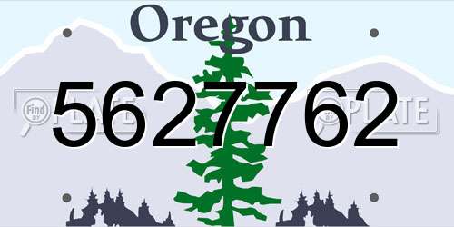 5627762 Oregon License Plate