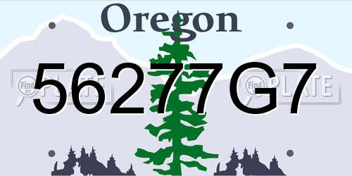 56277G7 Oregon License Plate