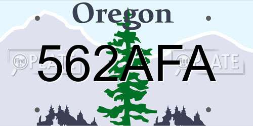 562AFA Oregon License Plate