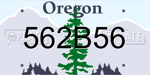 562B56 Oregon License Plate