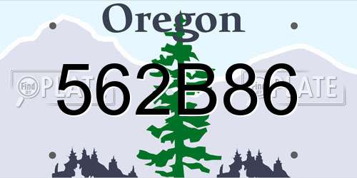 562B86 Oregon License Plate