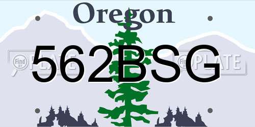 562BSG Oregon License Plate