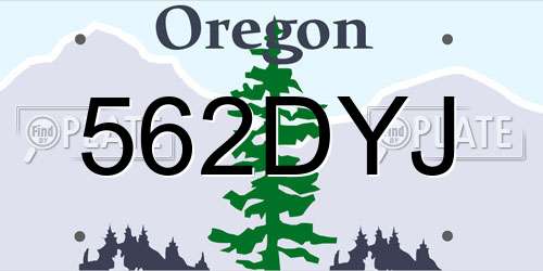 562DYJ Oregon License Plate