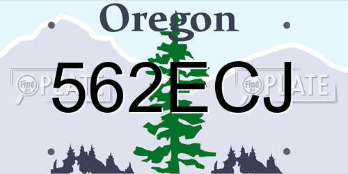 562ECJ Oregon License Plate