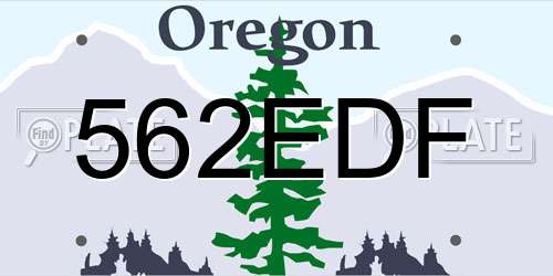562EDF Oregon License Plate