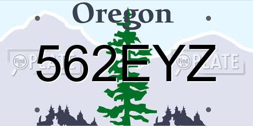 562EYZ Oregon License Plate