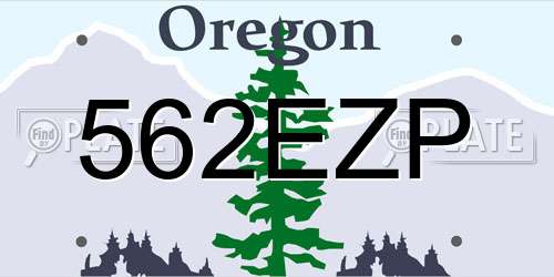 562EZP Oregon License Plate