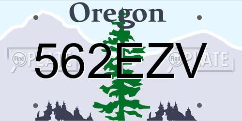 562EZV Oregon License Plate