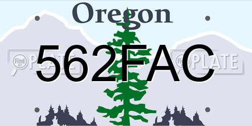 562FAC Oregon License Plate