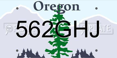 562GHJ Oregon License Plate