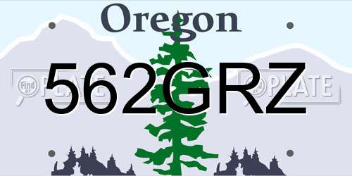 562GRZ Oregon License Plate