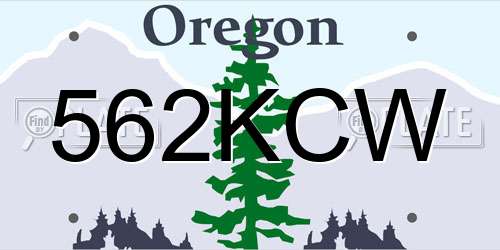 562KCW Oregon License Plate