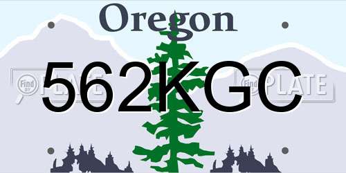 562KGC Oregon License Plate