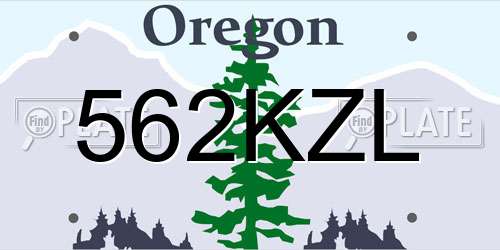 562KZL Oregon License Plate