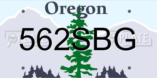 562SBG Oregon License Plate