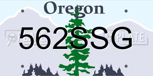 562SSG Oregon License Plate