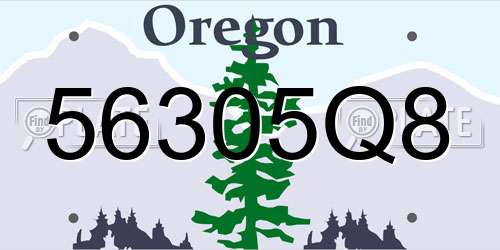 56305Q8 Oregon License Plate