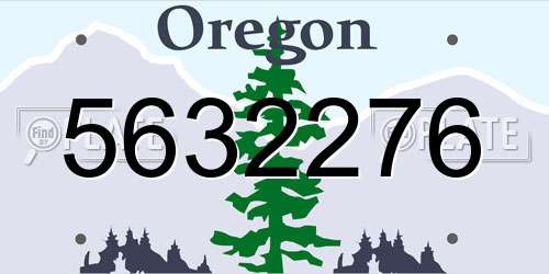 5632276 Oregon License Plate