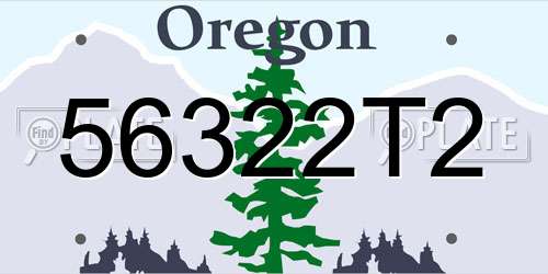 56322T2 Oregon License Plate
