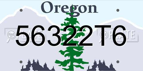 56322T6 Oregon License Plate