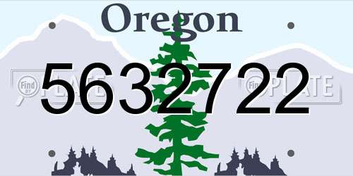 5632722 Oregon License Plate