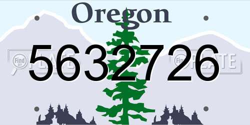 5632726 Oregon License Plate