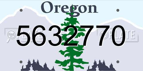 5632770 Oregon License Plate