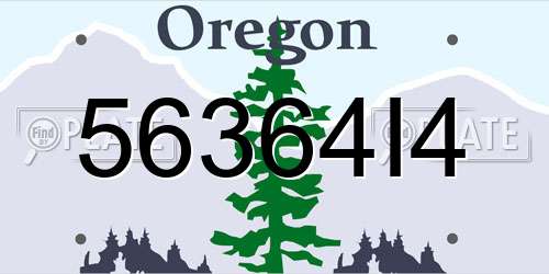56364I4 Oregon License Plate