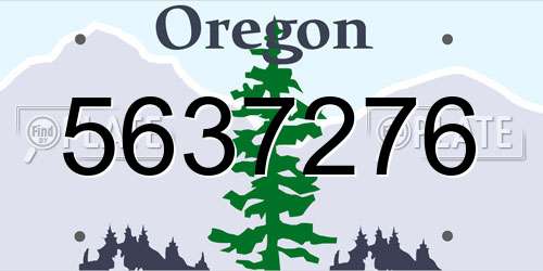 5637276 Oregon License Plate