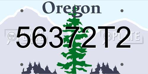 56372T2 Oregon License Plate