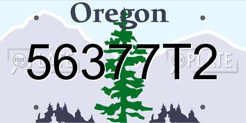 56377T2 Oregon License Plate