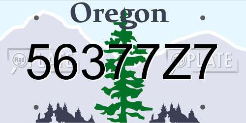 56377Z7 Oregon License Plate