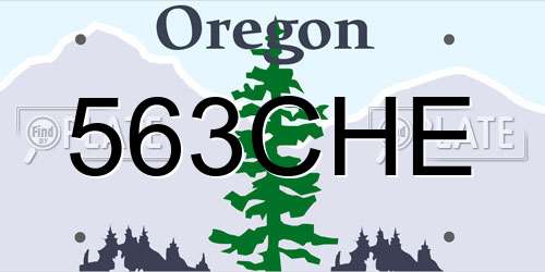 563CHE Oregon License Plate