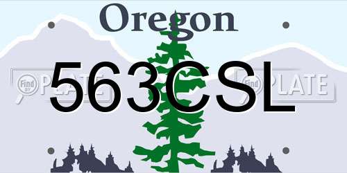 563CSL Oregon License Plate