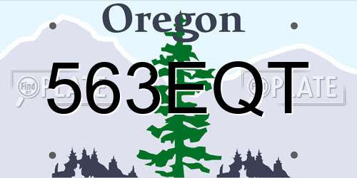 563EQT Oregon License Plate