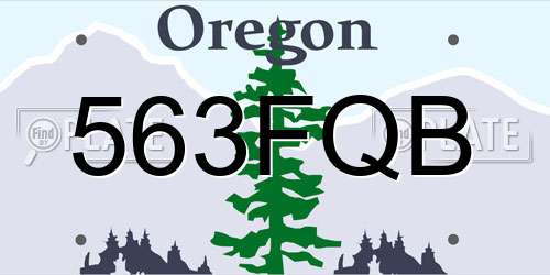 563FQB Oregon License Plate