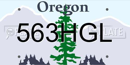 563HGL Oregon License Plate