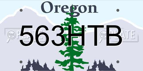 563HTB Oregon License Plate