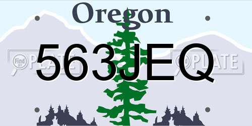 563JEQ Oregon License Plate