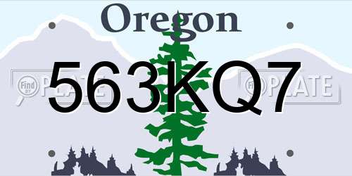 563KQ7 Oregon License Plate