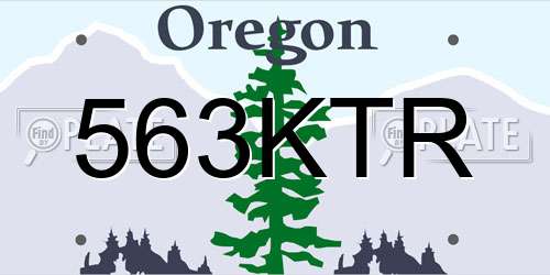 563KTR Oregon License Plate