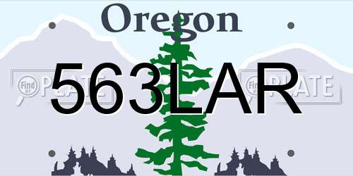 563LAR Oregon License Plate