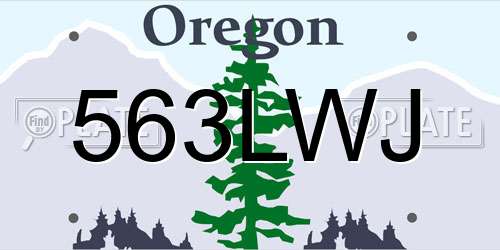 563LWJ Oregon License Plate