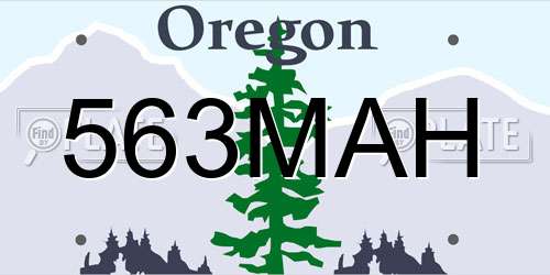 563MAH Oregon License Plate