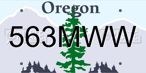 563MWW Oregon License Plate